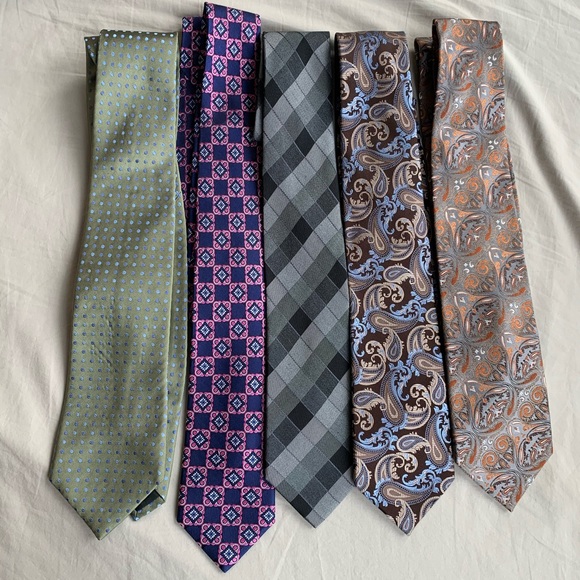 Bundle of 5 designer, silk ties - Picture 1 of 6